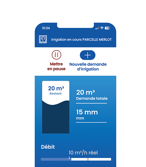 Application mobile de la solution d'irrigation Andrmède